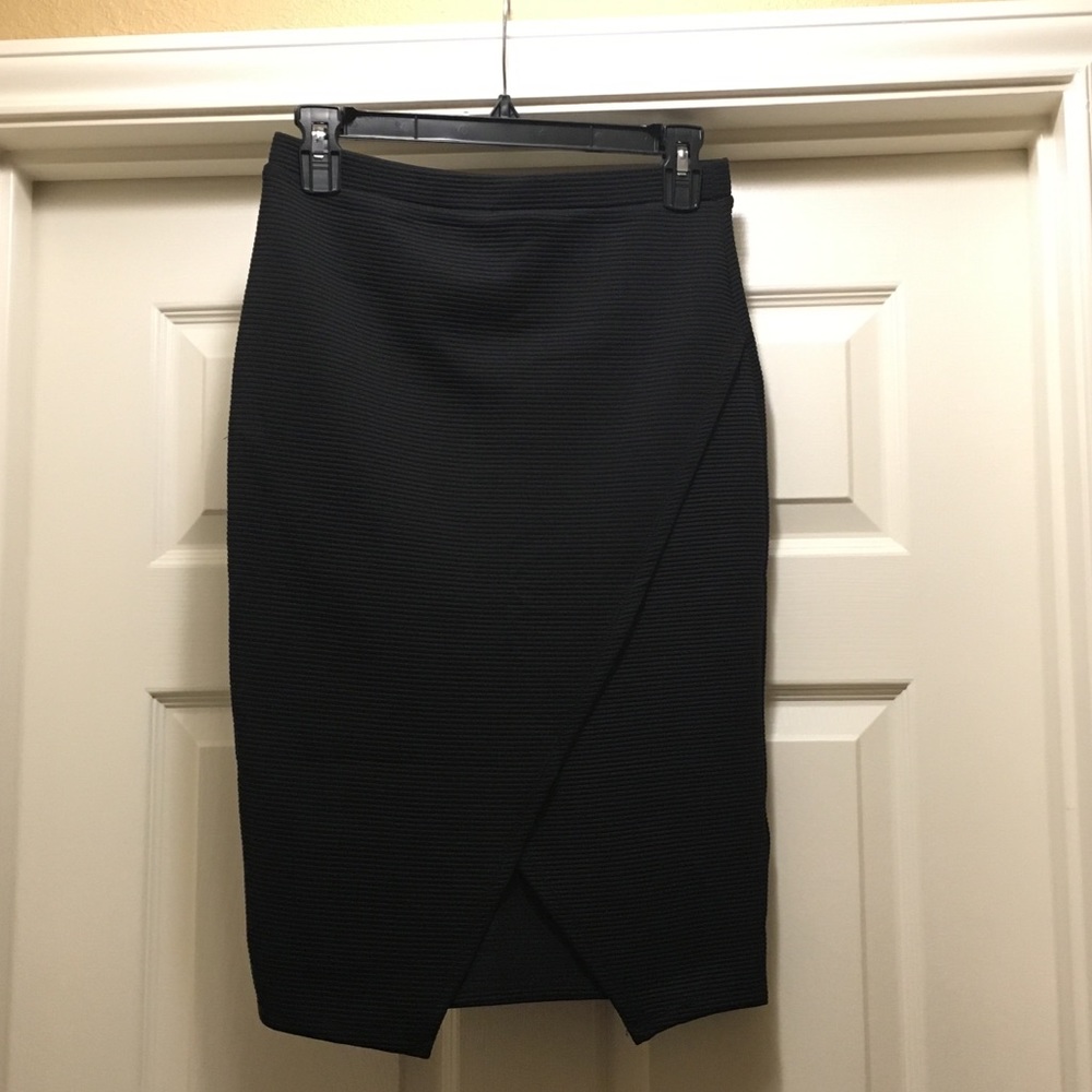 New Look pencil skirt with slit, Black (8)
